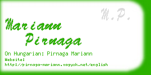 mariann pirnaga business card